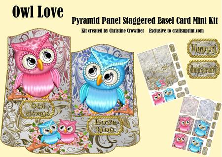Owl Love Pyramid Panel Staggered Easel Mini Kit
