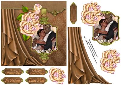 Couple in Love - Side Satin Draped Decoupage Card