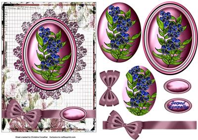 Blue Glass Floral Cameo Pyramage