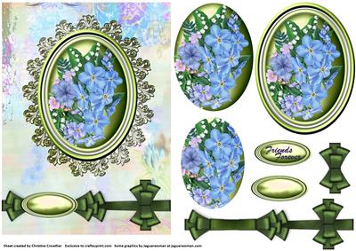 Friends Forever Forget-me-not Floral Cameo Pyramage