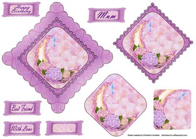 Hydrangea Diamond Scalloped Topper Pyramage