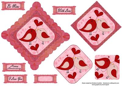 Lovebirds Diamond Scalloped Topper Pyramage