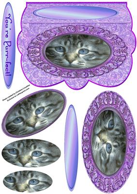You're Purr-fect! - Scalloped Oval Ironwork Pyramid