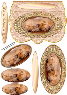 It's a Dog's Life - Scalloped Oval Ironwork Pyramid