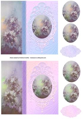 Vintage Floral Side Panel Pyramid - Asters