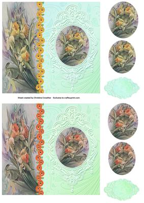 Vintage Floral Side Panel Pyramid-jonquil Daffodil Narcissus