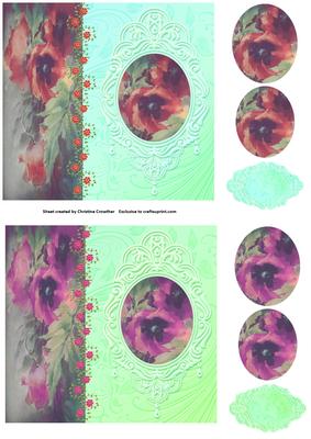 Vintage Floral Side Panel Pyramid - Poppies