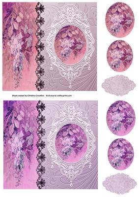 Vintage Floral Side Panel Pyramid - Wisteria 2