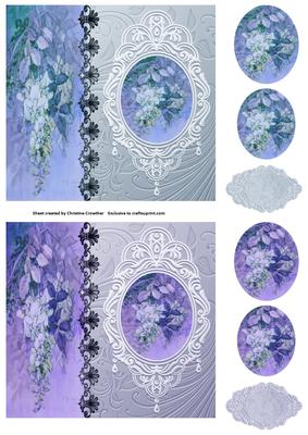 Vintage Floral Side Panel Pyramid - Wisteria 3