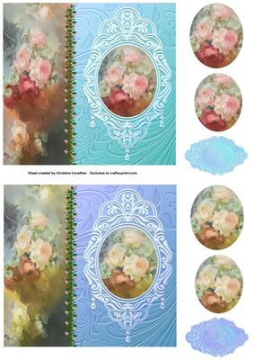 Vintage Floral Side Panel Pyramid - Roses
