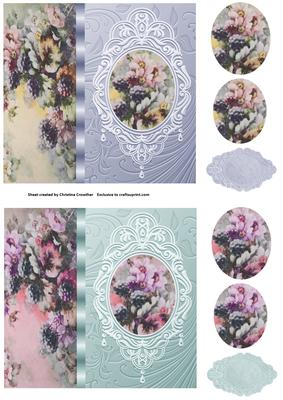 Vintage Floral Side Panel Pyramid - Blackberries