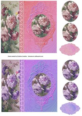 Vintage Floral Side Panel Pyramid - Roses 2
