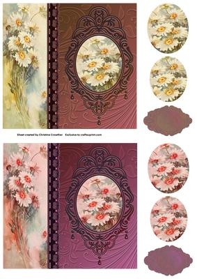 Vintage Floral Side Panel Pyramid - Daisies