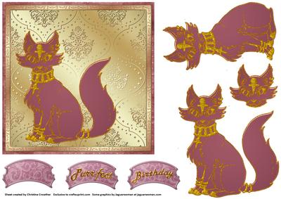 Purr-fect Birthday Dusky Pink Cat Queen