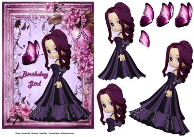 Purple Butterfly Birthday Girl