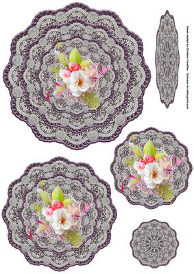 Fresh Flowers Vintage Doily Trio Topper