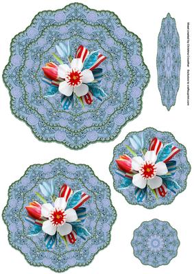 Patriotic Vintage Doily Trio Topper