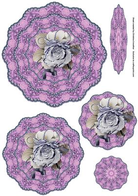 Dusky Rose Vintage Doily Trio Topper