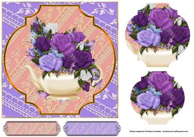 Floral Teapot Fancy Shaped Pyramid