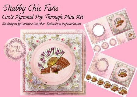 Shabby Chic Fans Circle Pyramid Pop Through Mini Kit