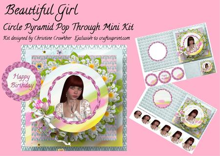 Beautiful Girl Circle Pyramid Pop Through Mini Kit
