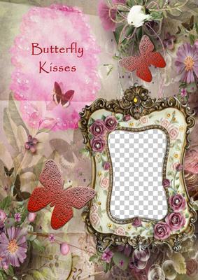 Butterfly Kisses Victoriana Butterfly Collage