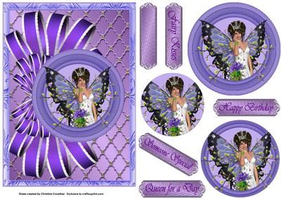 Fairy Queen Bow and Circle Pyramid Card