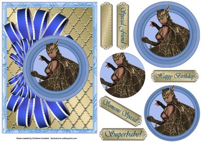 Superbabe Spidergirl Bow and Circle Pyramid Card