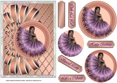 Life's a Cabaret Bow and Circle Pyramid Card