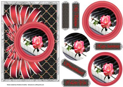 Romance Anniversary Valentine Bow and Circle Pyramid Card