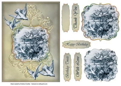 Vintage Feed the Birds - Birthday Thank You with Love