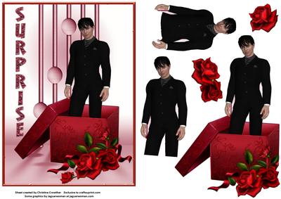 Man in Black Surprise - Birthday Romance Valentine