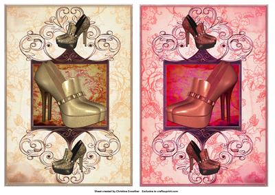 Walk Tall Shoes - Two Quick Card Fronts