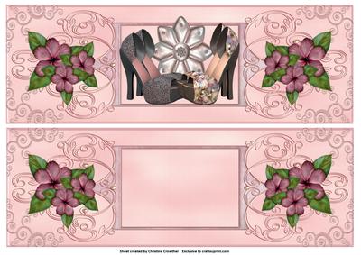 Peep Toe Shoes & Flowers -large Dl Quick Card Front & Insert