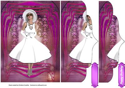 White Fifties Dress 6 - Wavy Edged Side Stacker