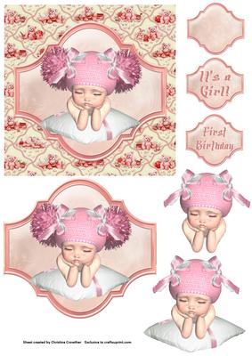 New Baby Girl and First Birthday Portrait