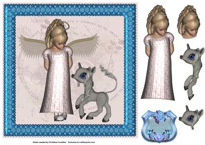 My Little Angel and Her Unicorn - Blue
