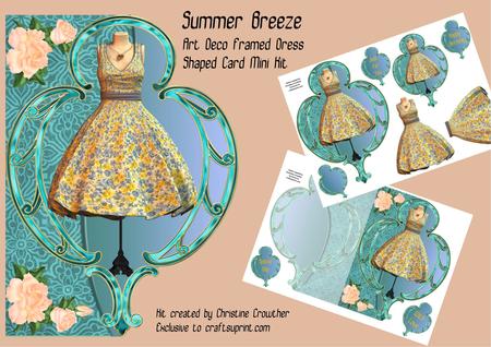 Summer Breeze - Art Deco Framed Dress Shaped Card Mini Kit