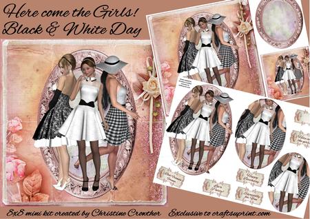 Here Come the Girls! Black & White Day 8x8 Mini Kit