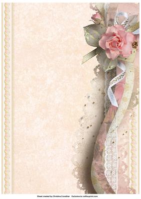 Shabby Chic Floral Twisted Edge Background 1 - Cream
