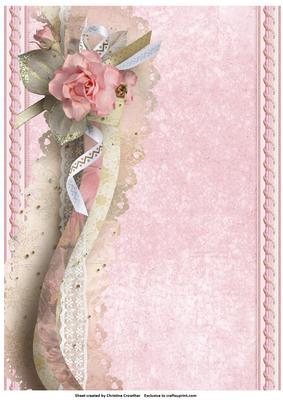 Shabby Chic Floral Twisted Edge Background 2 - Pink