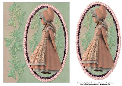 Sweet Vintage Girl Quick Card