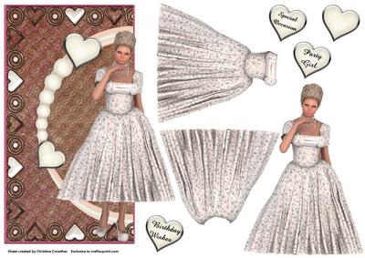 Special Occasion Summer Floral Dress Shaped Card