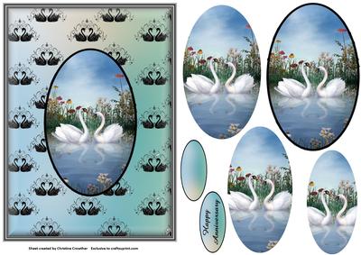 Swan Love Oval Pyramid