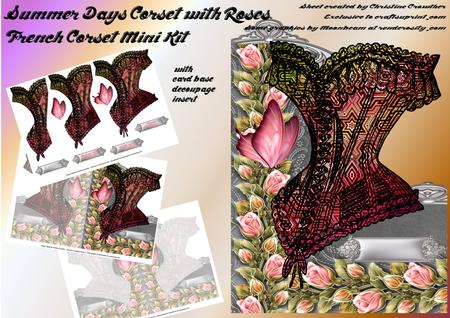 French Corset Minikit - Summer Days Corset with Roses