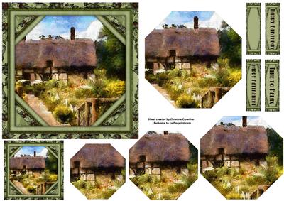 Country Cottage Octagonal Pyramid -birthday Retirement Relax