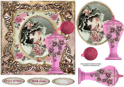 Floral Scent 2 - Vintage Lady Shabby Chic Decoupage