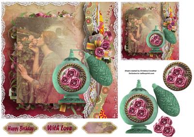 Floral Scent 3 - Vintage Lady Shabby Chic Decoupage