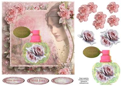 Floral Scent 5 - Vintage Lady Shabby Chic Decoupage