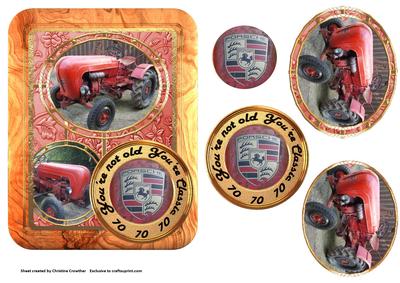 Porsche Tractor You're Not Old You're Classic Double Pyramid